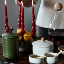 Ellen krukke med lokk 7,5 cm benhvit