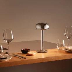 Emendo LED-batterilampe 13x29 cm krom