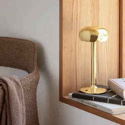 Emendo LED-batterilampe 13x29 cm messing