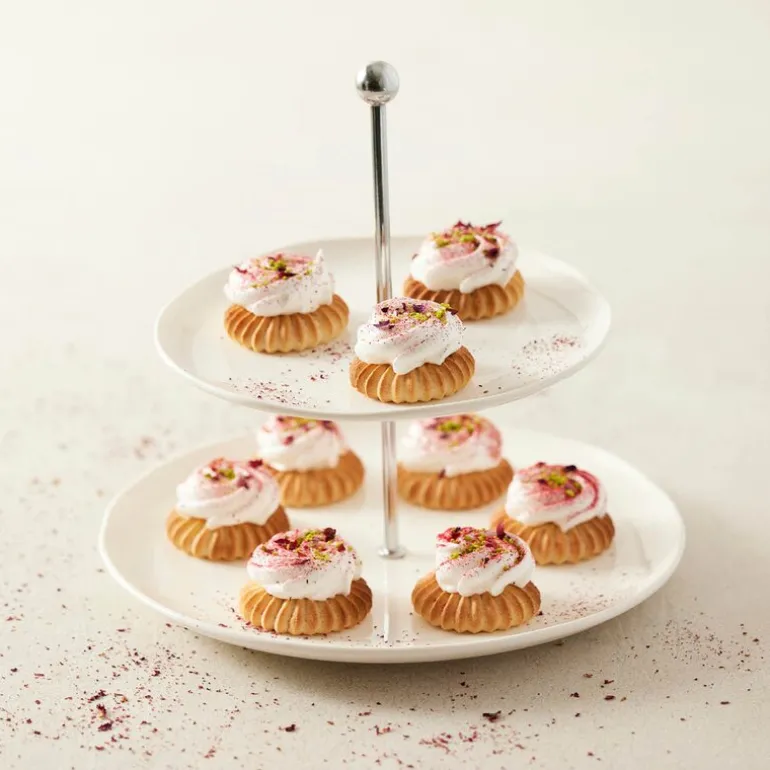 Etasjefat 2 lag porselen hvit