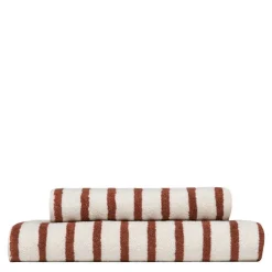 Everyday stripe håndkle 70x140 cm terracotta