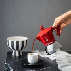 Exclusive espressokanne 4 kopper 15 cl induksjon rød