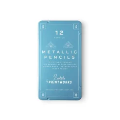 Fargepenner 12 stk metallc