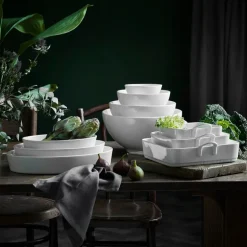 Fat ovalt stort 36 cm hvit