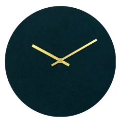 Felt Dark Green veggklokke 28 cm mørk grønn m/gull viser