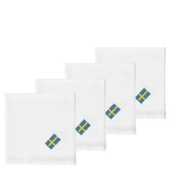 Festlig tøyservietter 40x40 cm 4 stk hvit