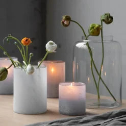 Fiona glasslykt liten 12,5x12 cm lys grå