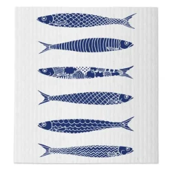 Fiskelycka oppvaskklut 20x18 cm hvit/blå