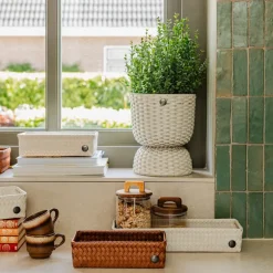 Fit Double Tiny oppbevaringskurv 24x12x7 cm champagne