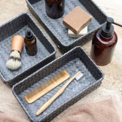 Fit Double Tiny oppbevaringskurv 24x12x7 cm dark grey