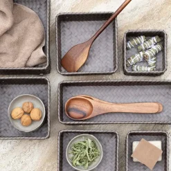 Fit lang oppbevaringskurv 39x12x7 cm taupe