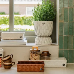 Fit lang oppbevaringskurv 39x12x7 cm champagne