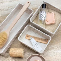 Fit lang oppbevaringskurv 39x12x7 cm champagne