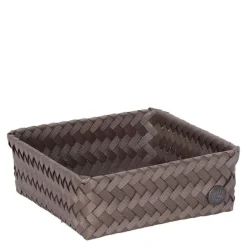 Fit Square oppbevaringskurv 18x18x7 cm taupe