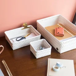 Fit stor oppbevaringskurv 36x24x10 cm champagne