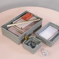 Fit stor oppbevaringskurv 36x24x10 cm eucalyptus