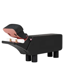 Flodhest 26,1x10,4 cm svartmalt