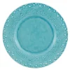Flora assiett 23 cm blå