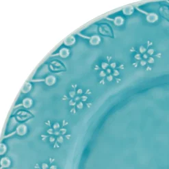 Flora assiett 23 cm blå
