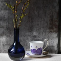 Flora høyhankskopp og skål 27 cl stemorsblomst