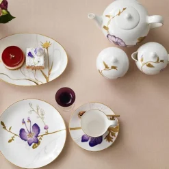 Flora høyhankskopp og skål 27 cl stemorsblomst