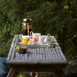 Flora høyhankskopp og skål 27 cl maisblomst