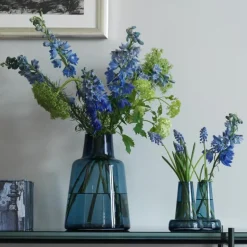 Flora vase kort 24 cm mørkeblå