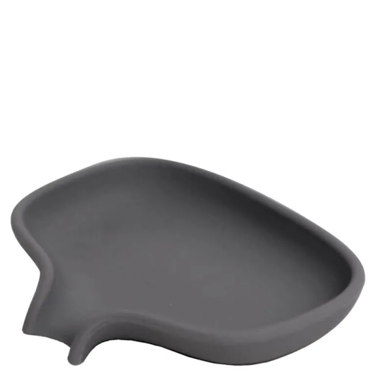 Flow såpeskål m/avrenning 13,5x10,5 cm silikon grafittgrå