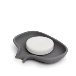 Flow såpeskål m/avrenning 13,5x10,5 cm silikon grafittgrå