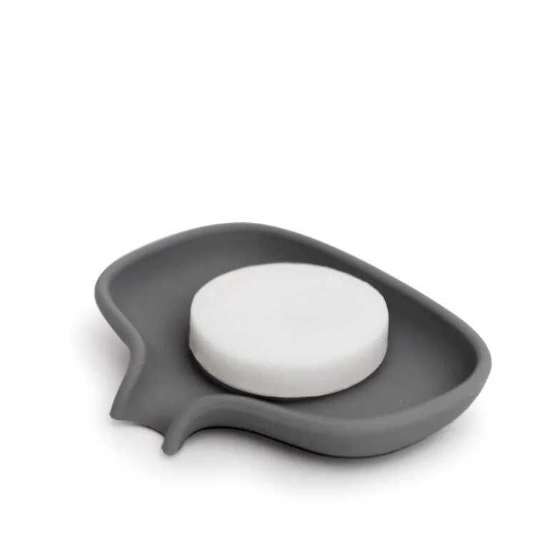 Flow såpeskål m/avrenning 13,5x10,5 cm silikon grafittgrå