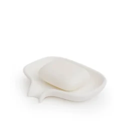 Flow såpeskål m/avrenning 13,5x10,5 cm silikon hvit