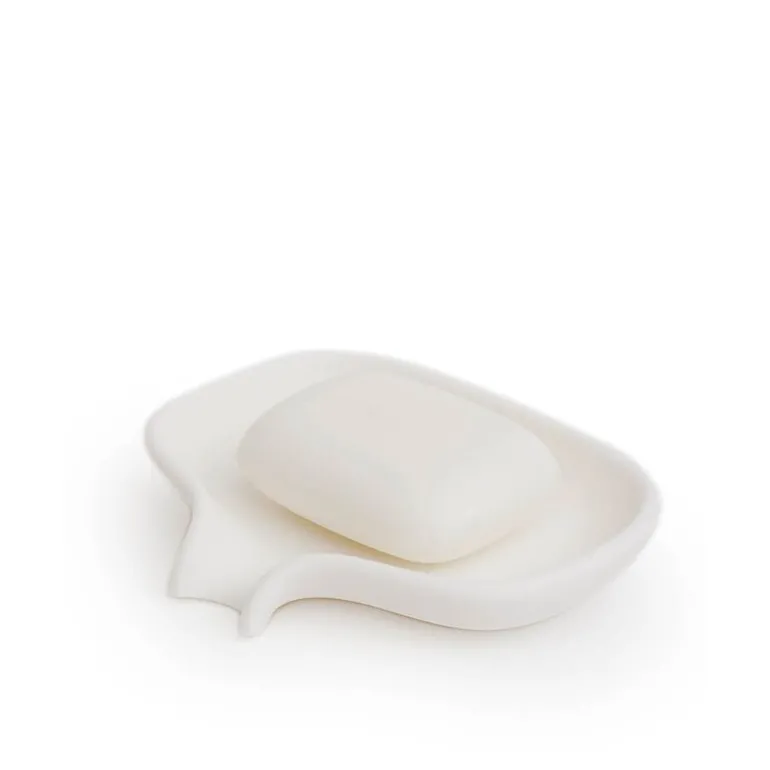 Flow såpeskål m/avrenning 13,5x10,5 cm silikon hvit