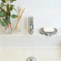 Flow såpeskål m/avrenning 14x11 cm betong grå