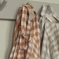 Forkle 90x75 cm gingham biscuit