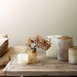 Frost lyslykt 9x9 cm amber