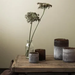 Frost lyslykt 13x19 cm brown