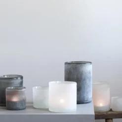 Frost lyslykt 9x9 cm grey