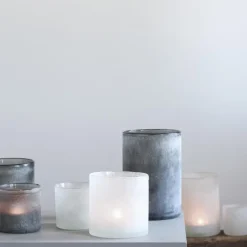 Frost lyslykt 12x12 cm grey