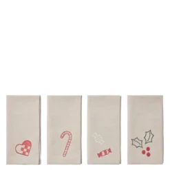 Fryd juleserviett 45x45 cm 2stk varmgrå/rød