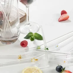 Fun sugerør 20 cm 4 stk blomst