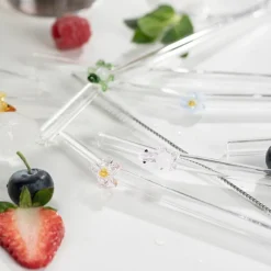 Fun sugerør 20 cm 4 stk blomst