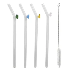 Fun sugerør 20 cm 4 stk sommerfugl