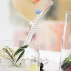 Fun sugerør 20 cm 4 stk sommerfugl