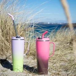 Fusion termokopp med sugerør 1,2 L lilla/grønn