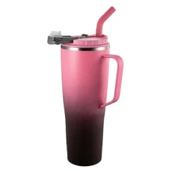 Fusion termokopp med sugerør 1,2 L rosa