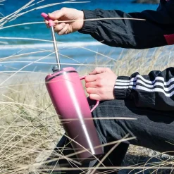 Fusion termokopp med sugerør 1,2 L rosa