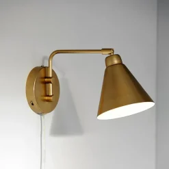 Game vegglampe 30 cm messing