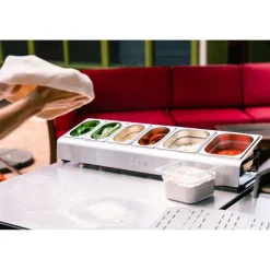 Garnityrstativ pizza topping 7 deler stål