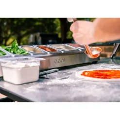 Garnityrstativ pizza topping 7 deler stål