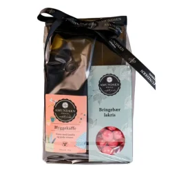 Gavepose hyggekaffe og bringebærlakris 380 g